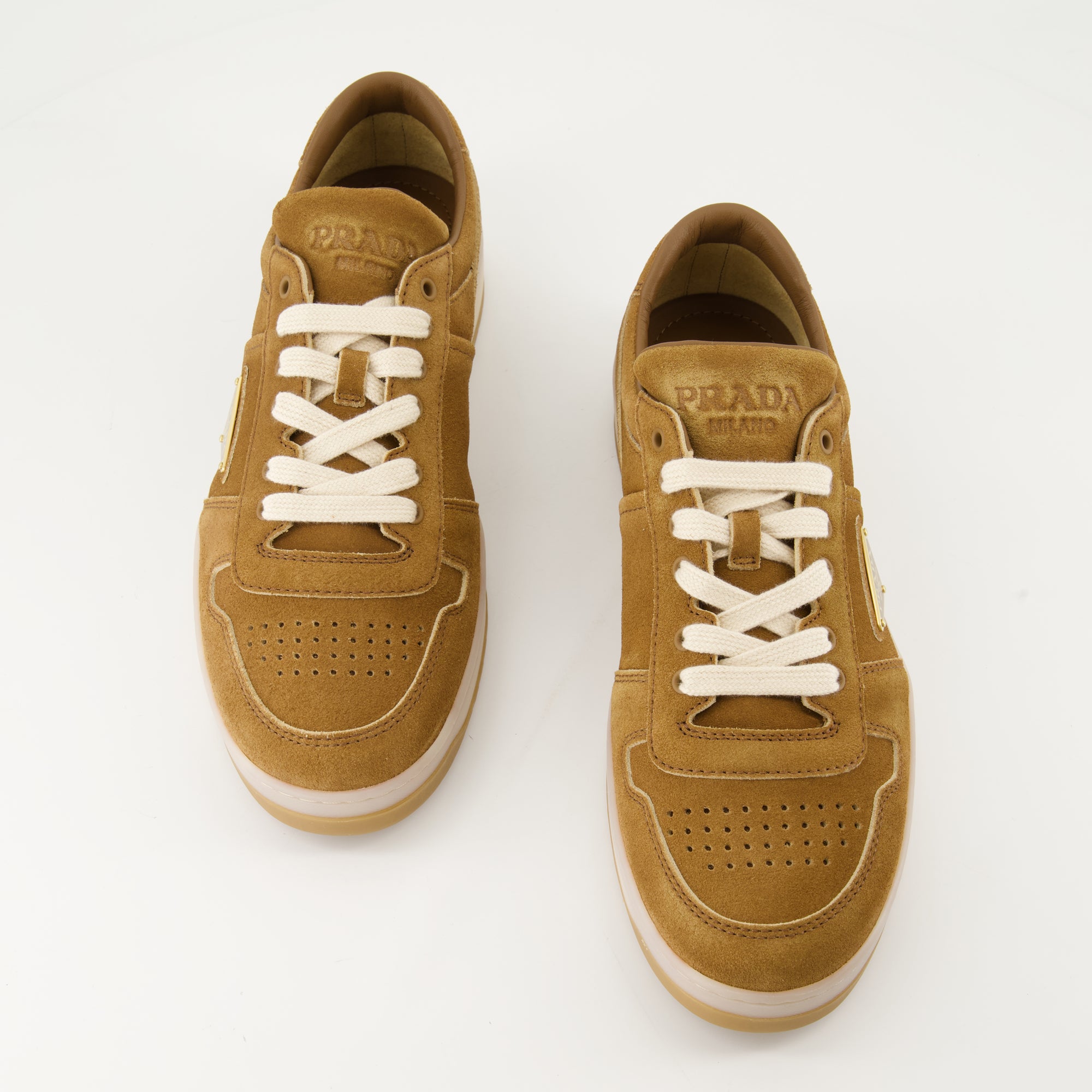 Baskets Baskets Downtown Prada Marron Homme