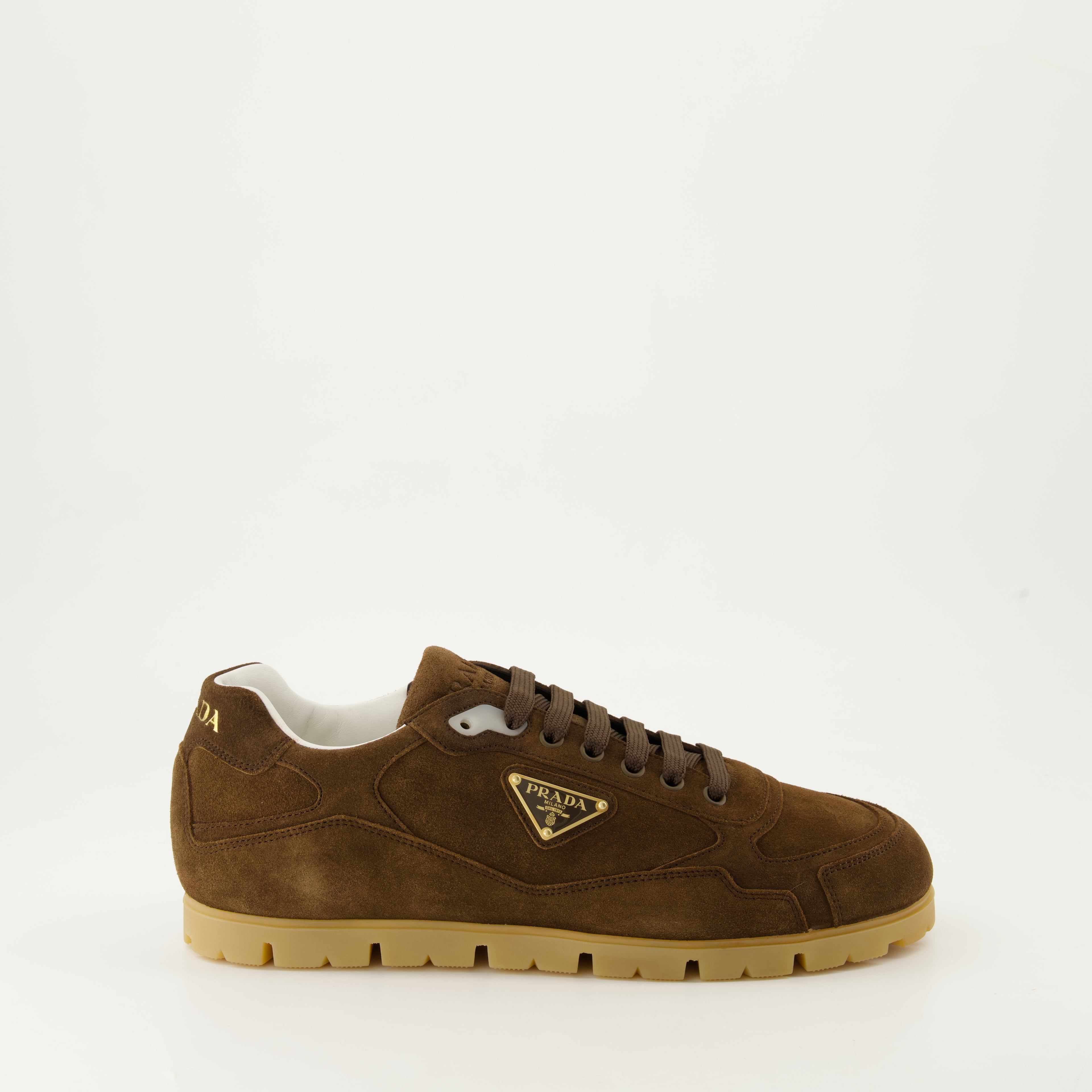 Sneakers Sneakers Trail in Suede Prada Marrone Homme