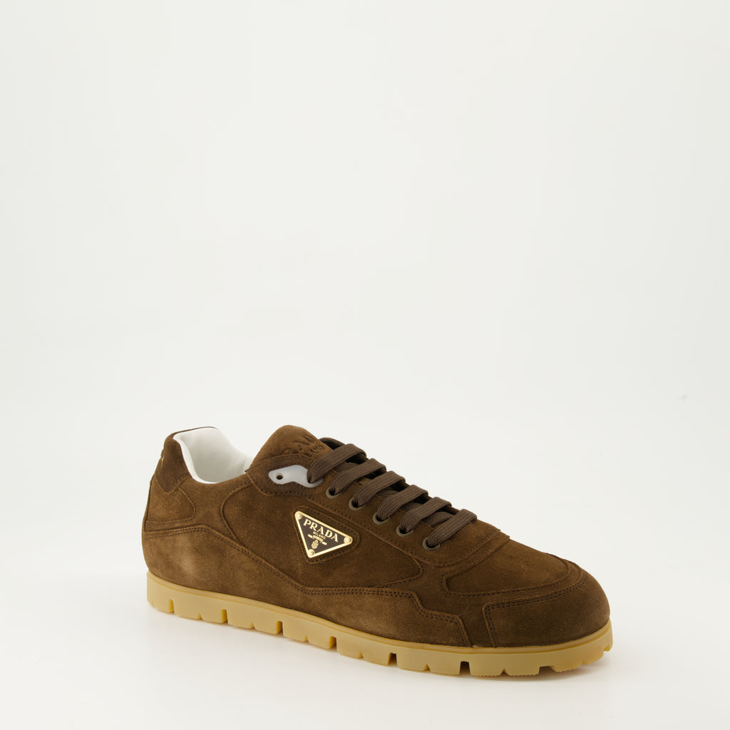 Sneaker Zapatillas Trail en Ante Prada Marrón Homme