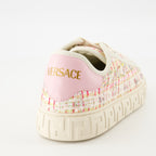 Baskets Baskets Greca en tweed Versace Rose Femme