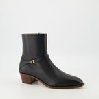 Stivali e stivaletti Stivali alla Caviglia in Pelle Pat Valentino Garavani Nero Homme
