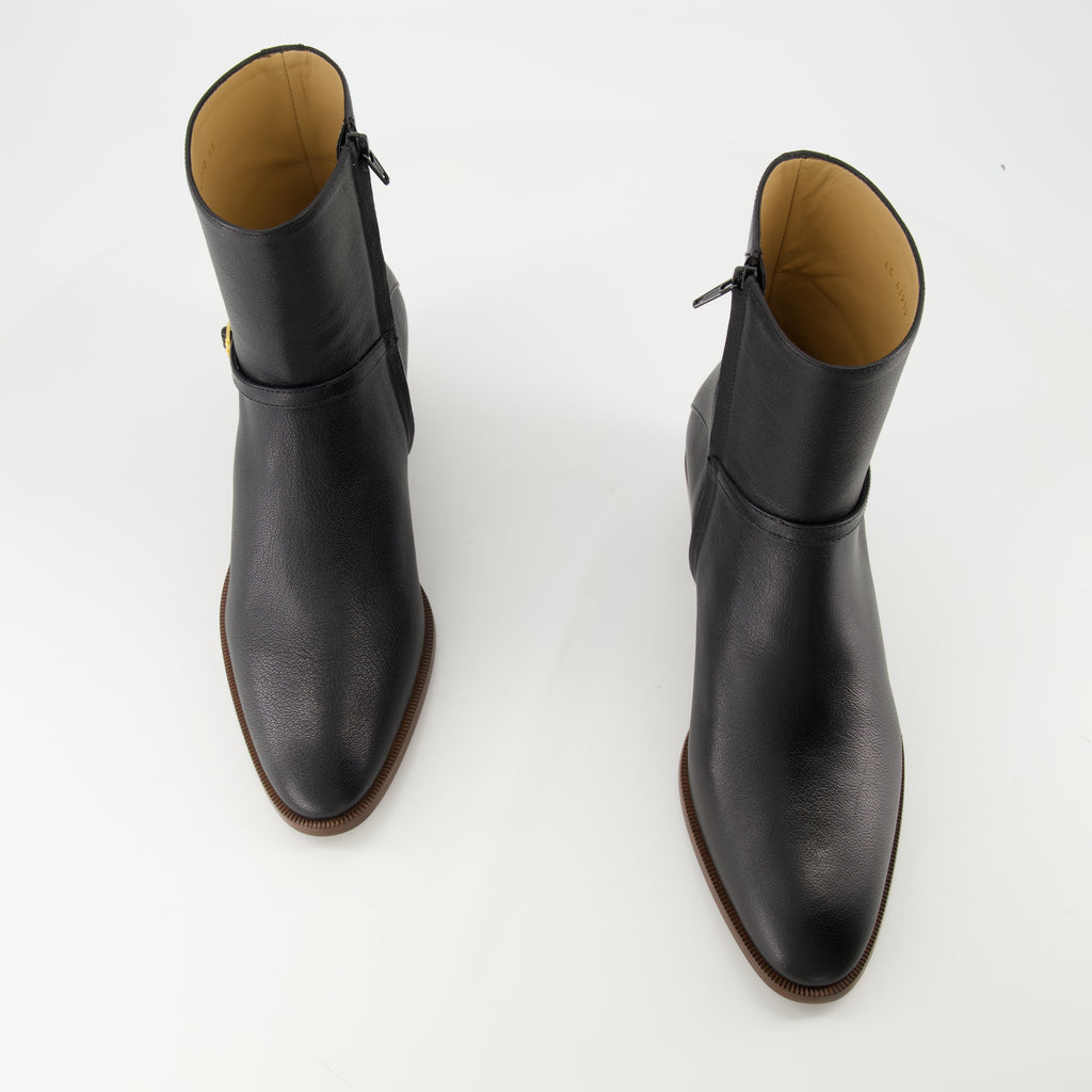 Botas y botines Botas Chelsea de Cuero Pat Valentino Garavani Negro Homme