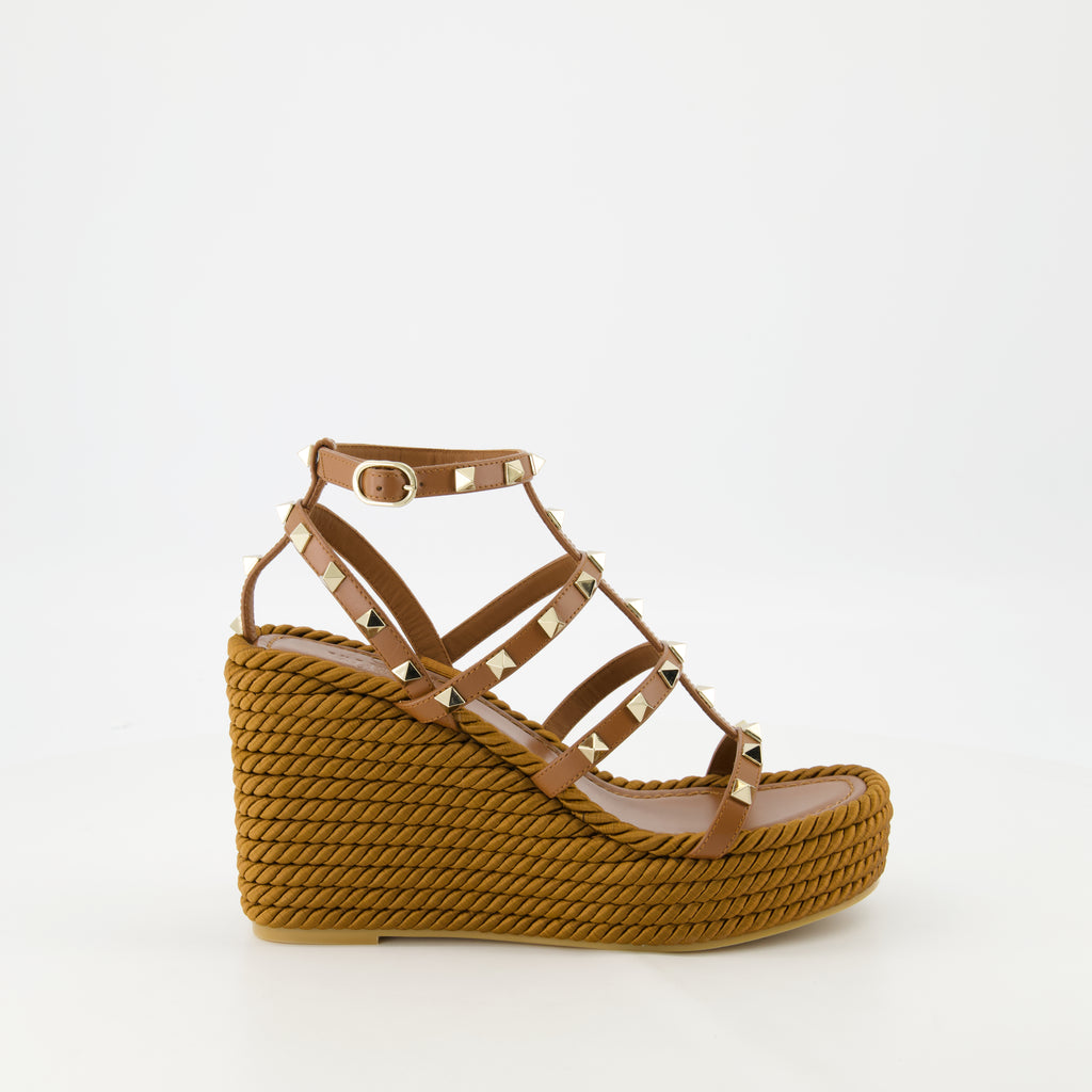 Compensées et plateformes Sandales compensées Rockstud Valentino Garavani Marron Femme