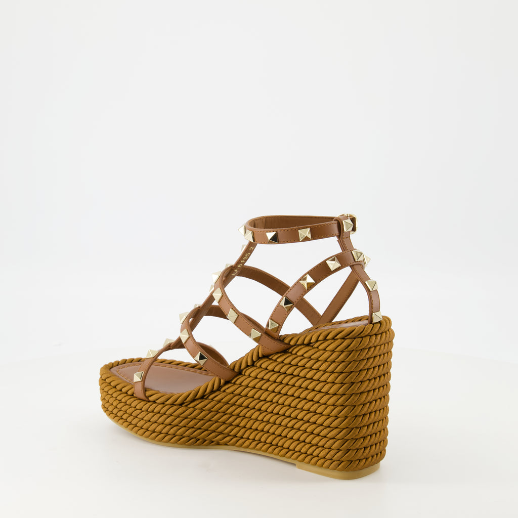 Compensées et plateformes Sandales compensées Rockstud Valentino Garavani Marron Femme