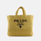 Borse tote Borsa a Spalla in Crochet Prada Beige Donne