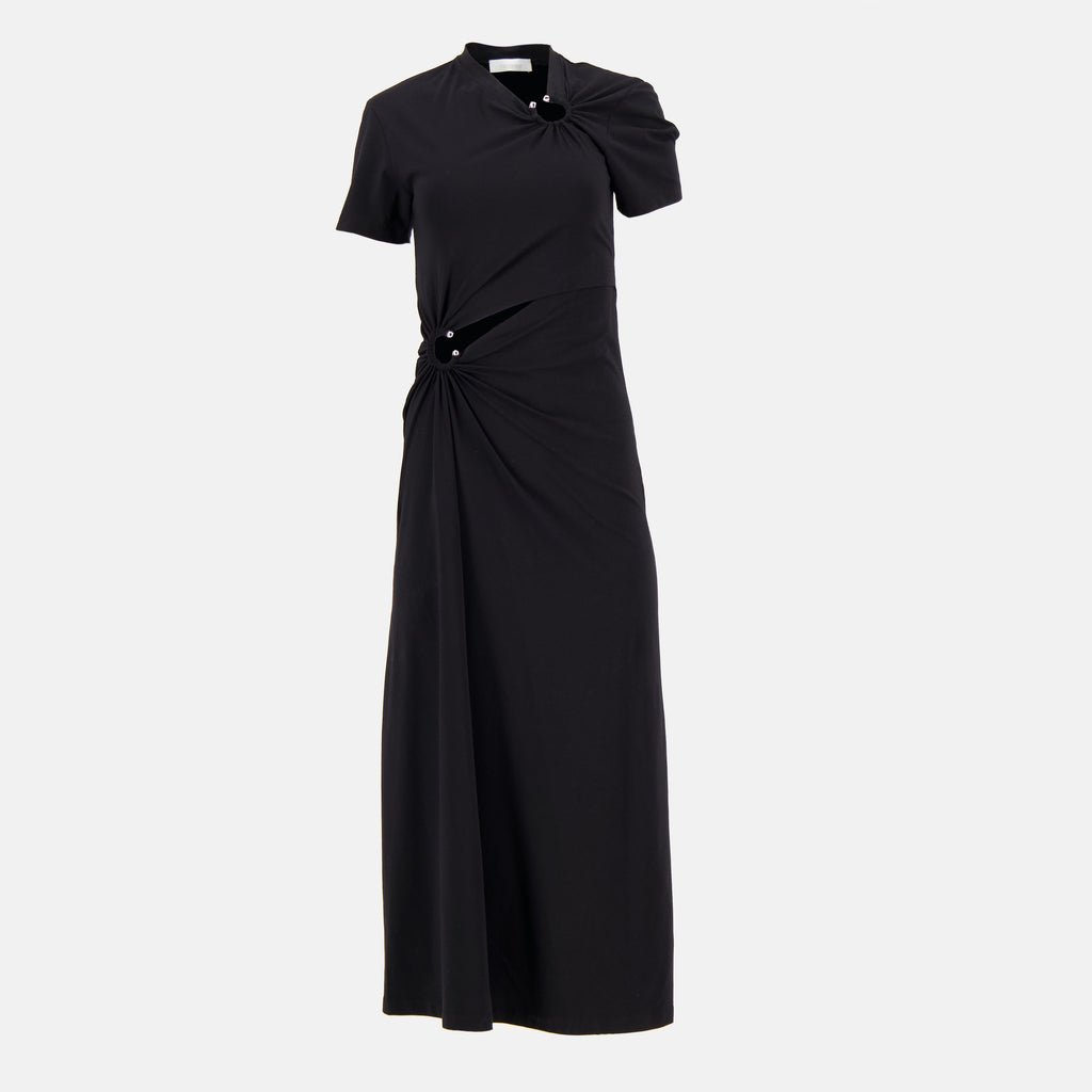 Image de l'article Robe noire longue de la marque Rabanne pour Femme - Saison Automne-Hiver 2025 - Vue de Face