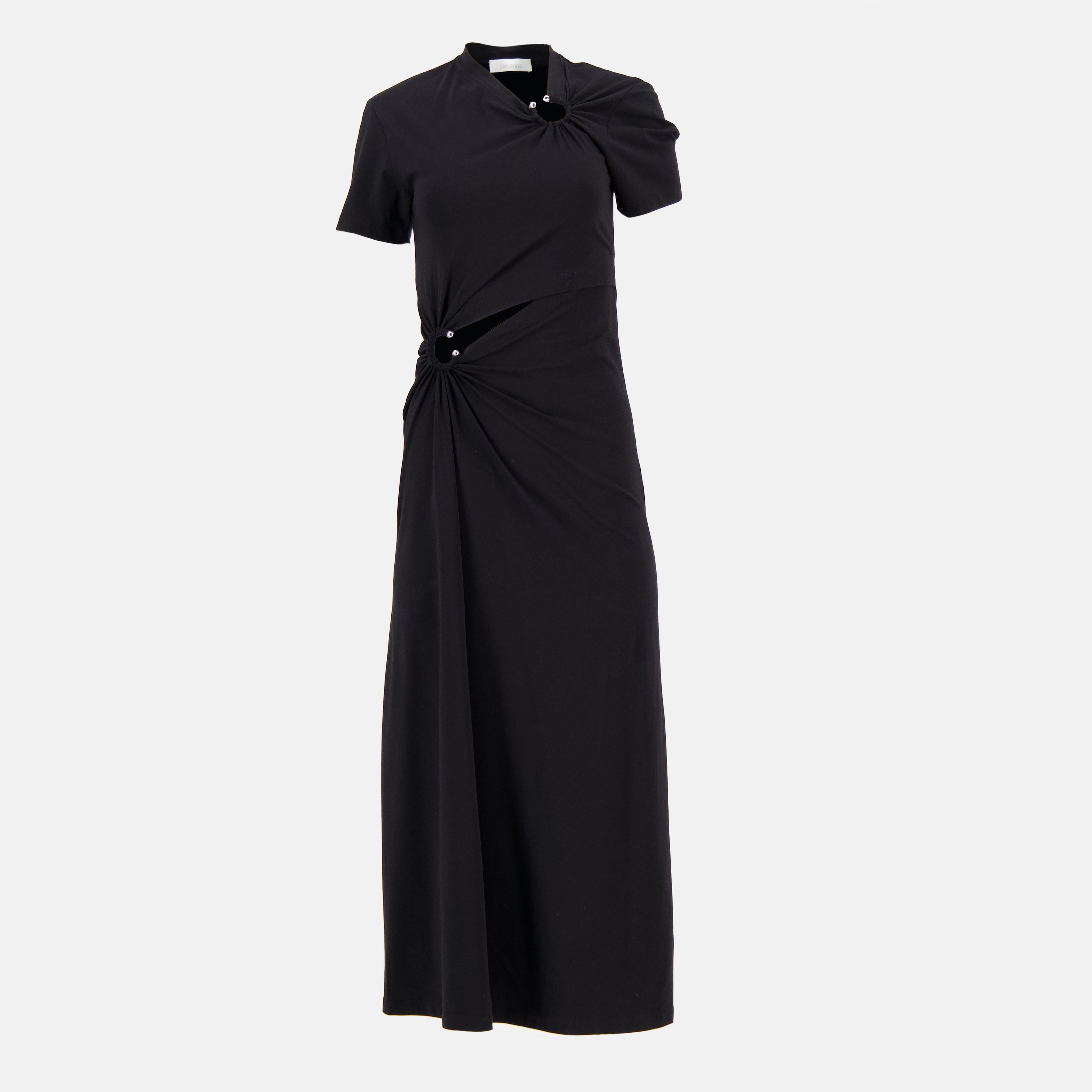 Image de l'article Robe noire longue de la marque Rabanne pour Femme - Saison Automne-Hiver 2025 - Vue de Face