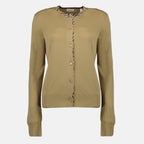 Maille Cardigan en laine Burberry Beige Femme
