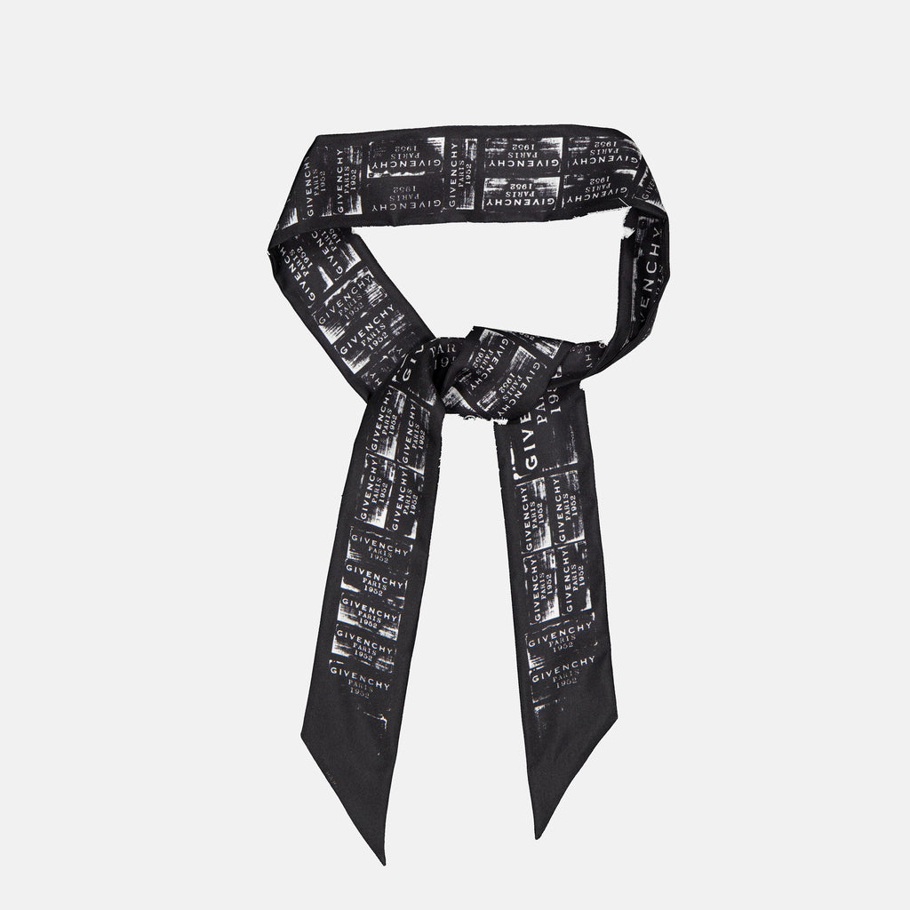 Écharpes, foulards et gants Bandeau Givenchy Stamp en soie Givenchy Noir Femme
