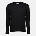 Image of the long-sleeve T-shirt Heart Friend by the brand Ami PARIS for Unisex - Autumn-Winter 2025 - Front View