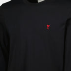 Image of the long-sleeve T-shirt Heart Friend by the brand Ami PARIS for Unisex - Autumn-Winter 2025 - Detailed View_3