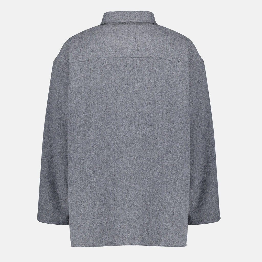 Image de l'article Chemise polo gris en laine de la marque Ami PARIS pour Unisex - Saison Automne-Hiver 2025 - Vue de Dos