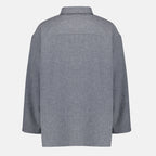 Immagine dell'articolo Camicia polo grigia in lana del marchio Ami PARIS per Unisex - Stagione Autunno-Inverno 2025 - Vista Posteriore