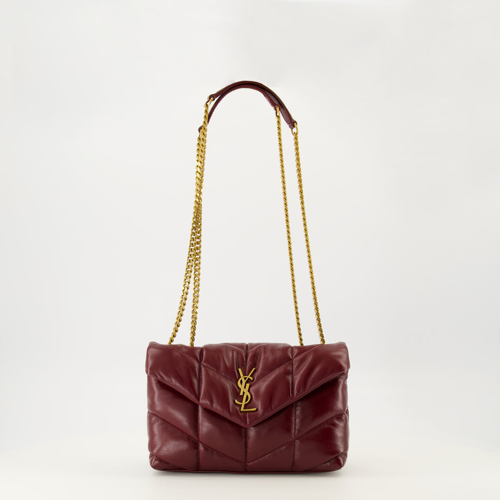 Immagine della borsa Loulou Puffer lucida di Saint Laurent per donna - Stagione Autunno-Inverno 2025 - Vista frontale