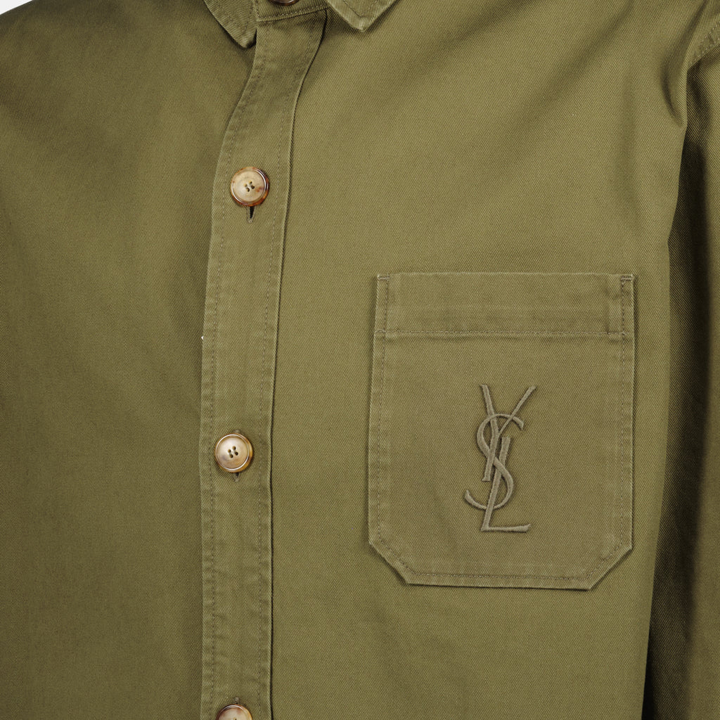 Image de l'article Chemise en denim Cassandre de la marque Saint Laurent pour Homme - Saison Automne-Hiver 2025 - Vue détaillée_2