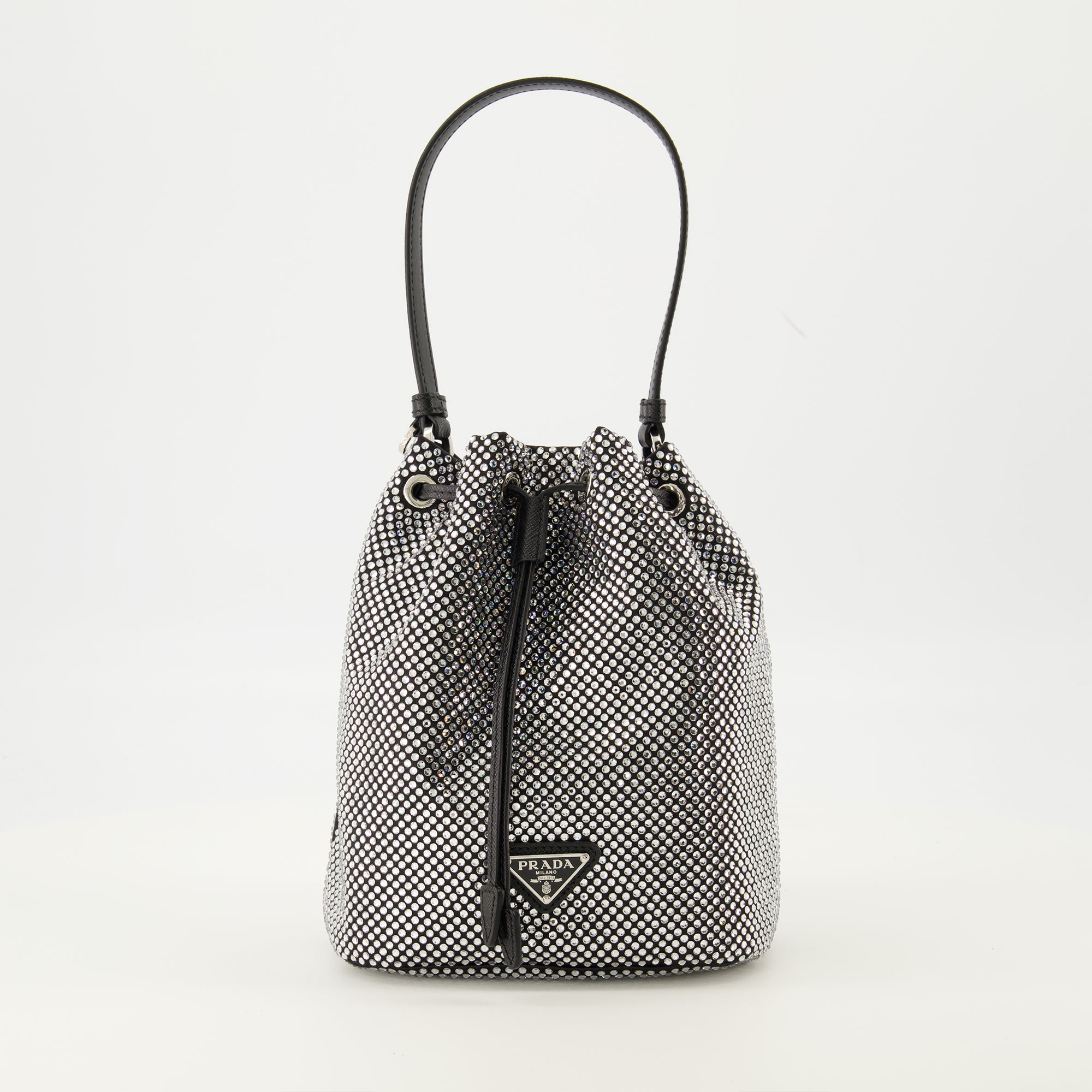 Image de l'article Sac Duet à strass de la marque Prada pour Femme - Saison Automne-Hiver 2025 - Vue de Face