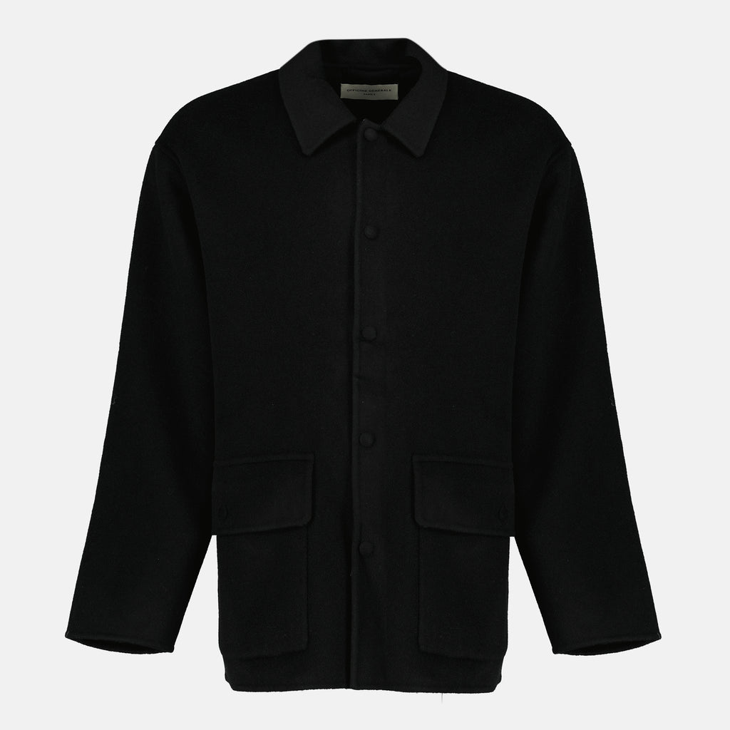 Image of the Vasco short coat by Officine Générale for Men - Autumn-Winter 2025 - Front View