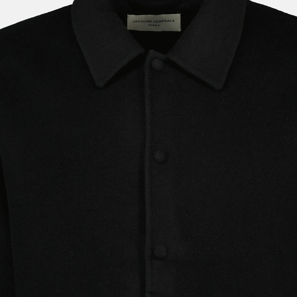 Image of the Vasco short coat by Officine Générale for Men - Autumn-Winter 2025 - Detailed View_1