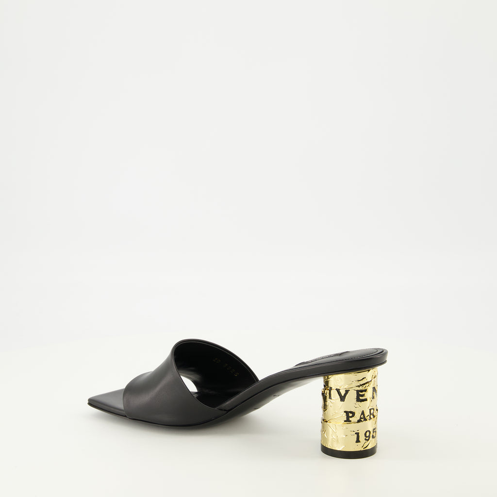 Image de l'article Sandales à talons Tape noir de la marque Givenchy pour Femme - Saison Printemps-Été 2026 - Vue trois quarts arrière droite