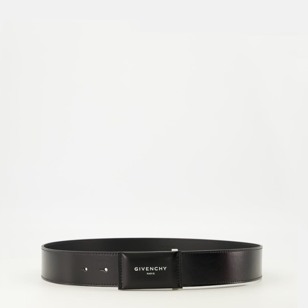 Image de l'article Ceinture en cuir noir de la marque Givenchy pour Homme - Saison Printemps-Été 2026 - Vue de Face