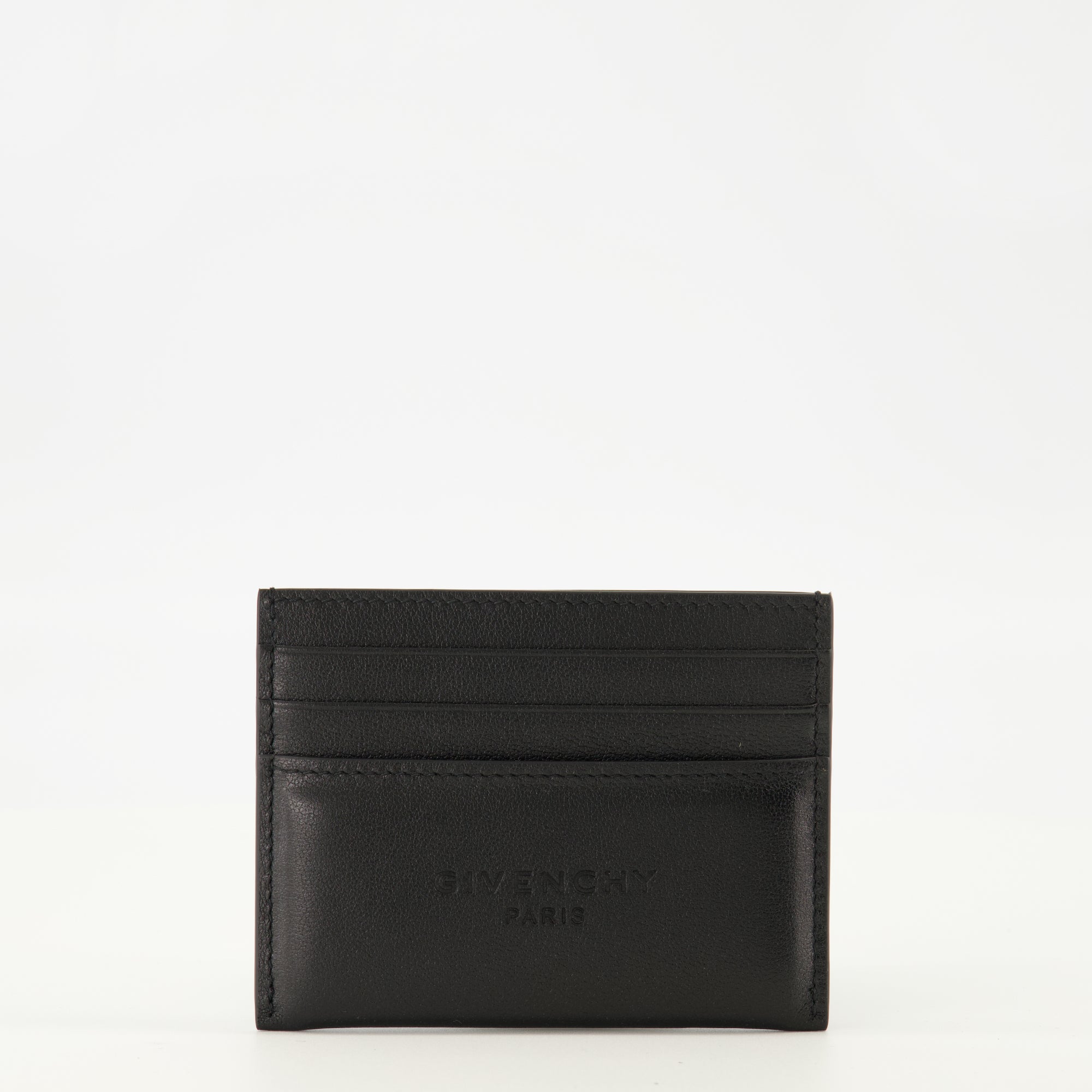 Image of the Givenchy Men's black leather cardholder - Spring-Summer 2026 - Front View