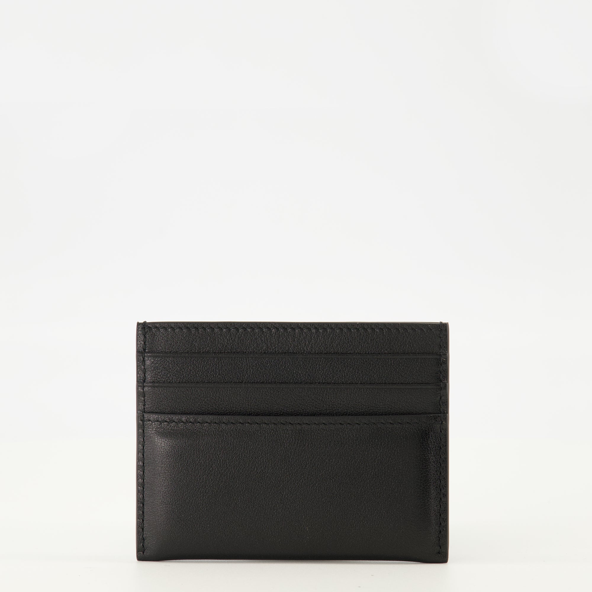 Image of the Givenchy Men's black leather cardholder - Spring-Summer 2026 - Back View