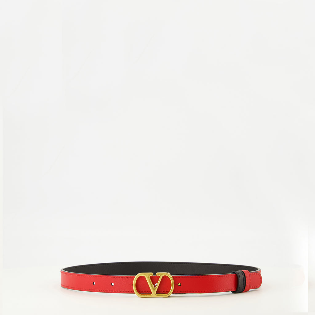 Image de l'article Ceinture réversible noir et rouge 20 mm de la marque Valentino Garavani pour Femme - Saison Printemps-Été 2026 - Vue de Dos