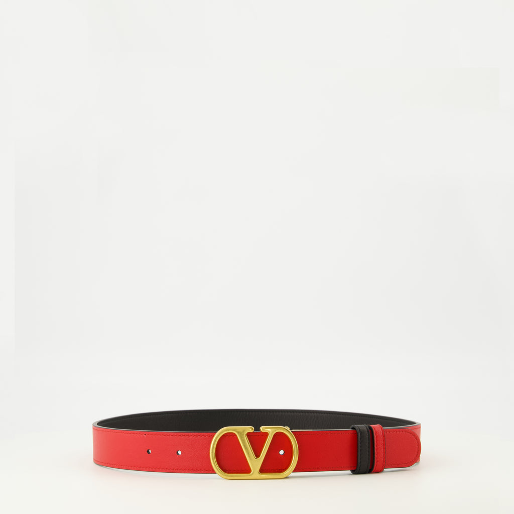 Image de l'article Ceinture réversible noir et rouge 30 mm de la marque Valentino Garavani pour Femme - Saison Printemps-Été 2026 - Vue de Dos