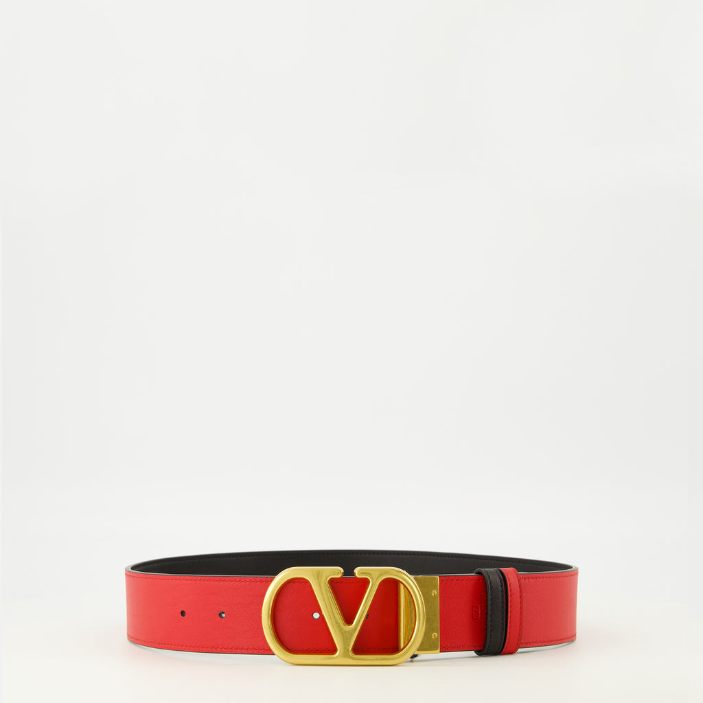 Image de l'article Ceinture réversible noir et rouge 40 mm de la marque Valentino Garavani pour Femme - Saison Printemps-Été 2026 - Vue de Dos