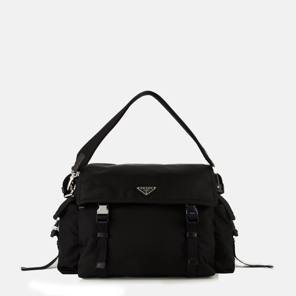 Image of the Prada Explore black bag for men - Spring-Summer 2026 - Front View