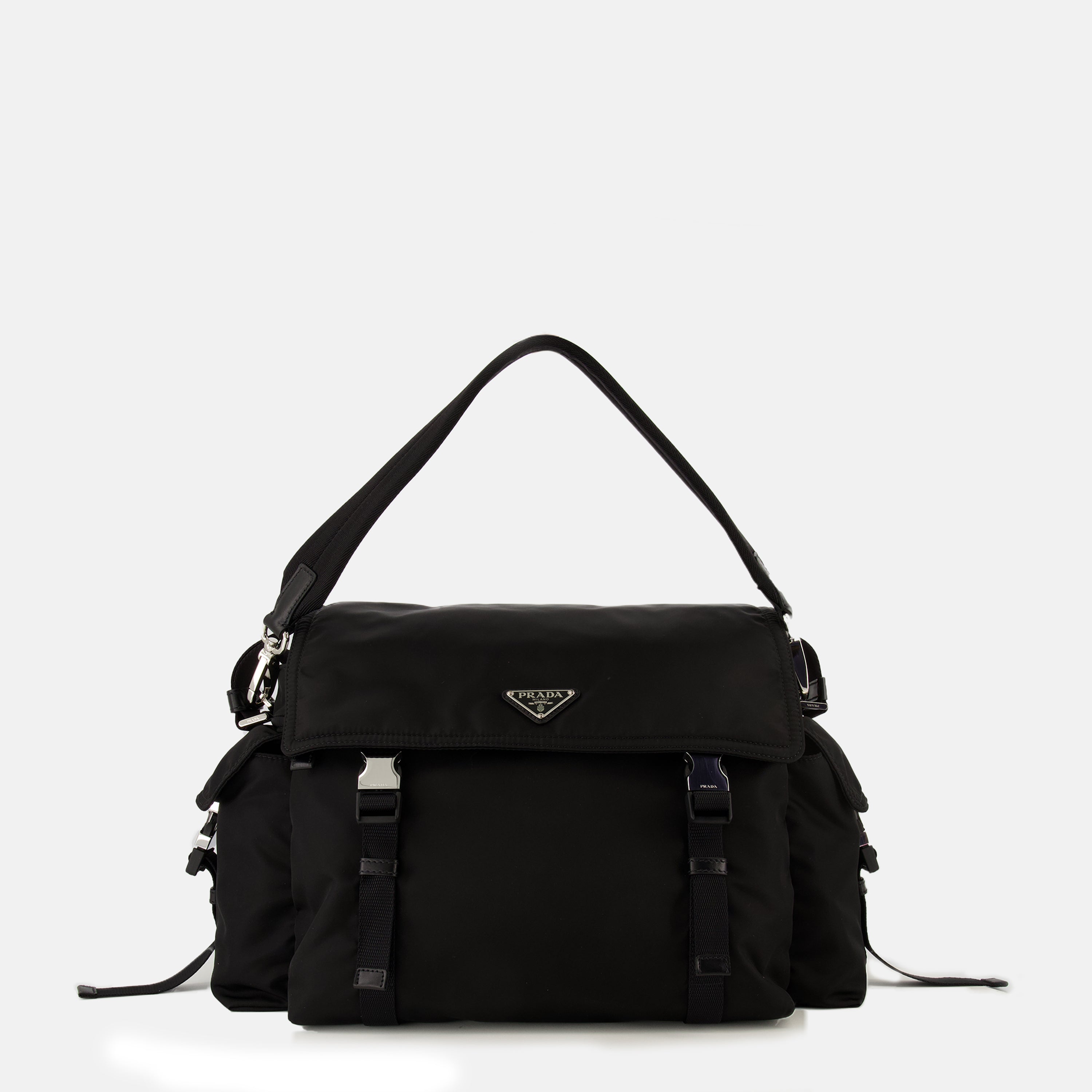 Image of the Prada Explore black bag for men - Spring-Summer 2026 - Front View