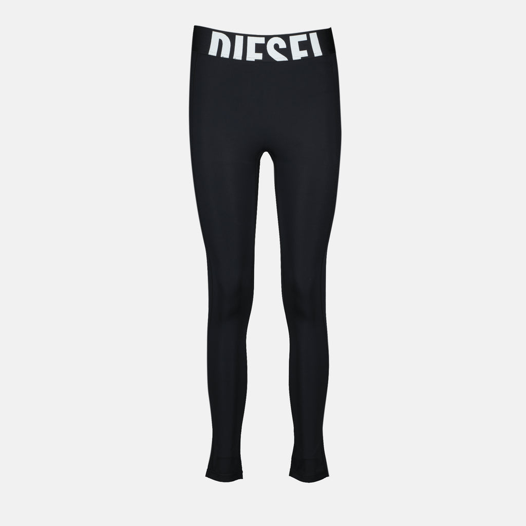 Image of the Diesel Women's Adeline-D-Pop Black Leggings - Spring-Summer 2026 - Front View