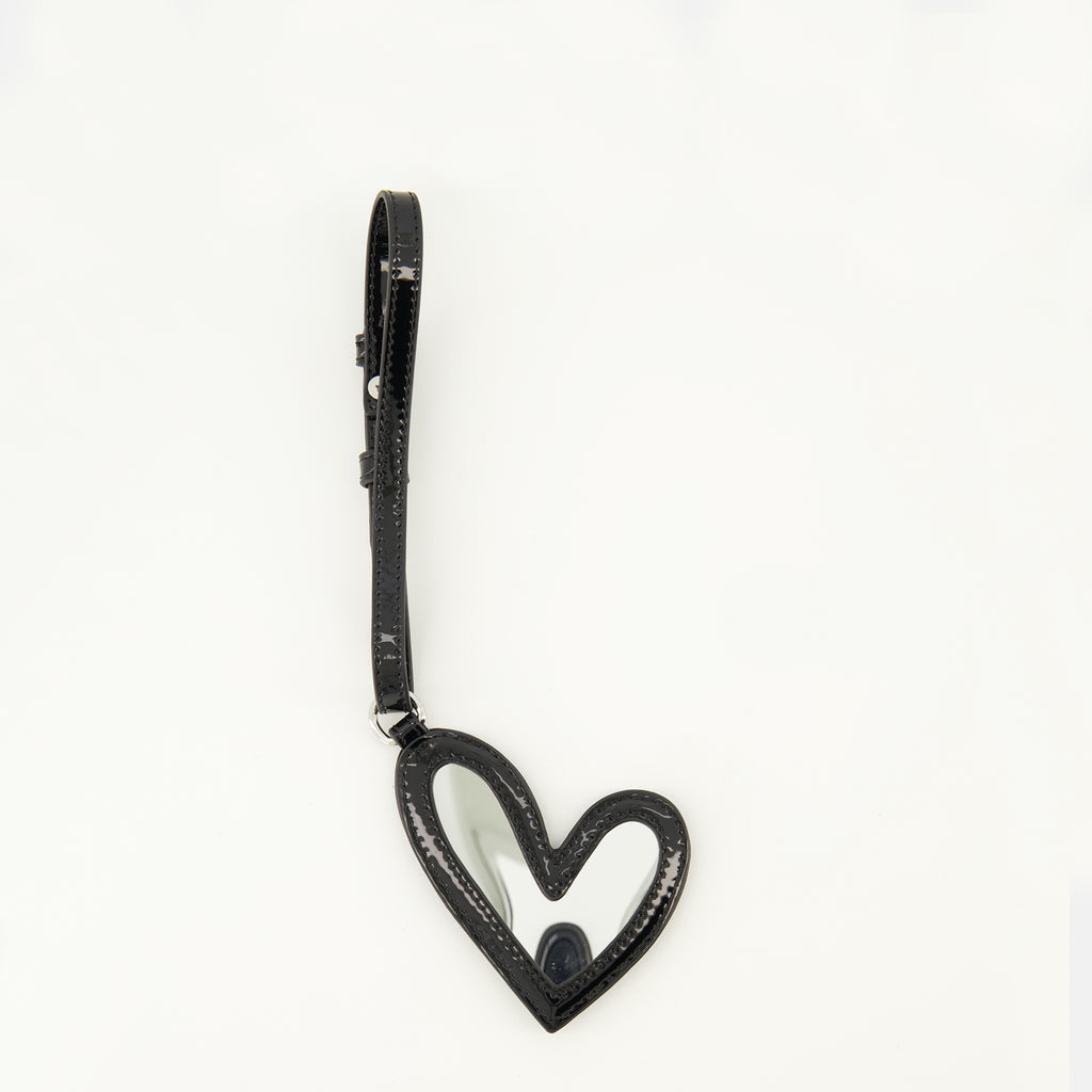 ディーゼルブランドの女性用プレイミラー黒のキーチェーンの画像 - 2026年春夏 - 正面ビュー