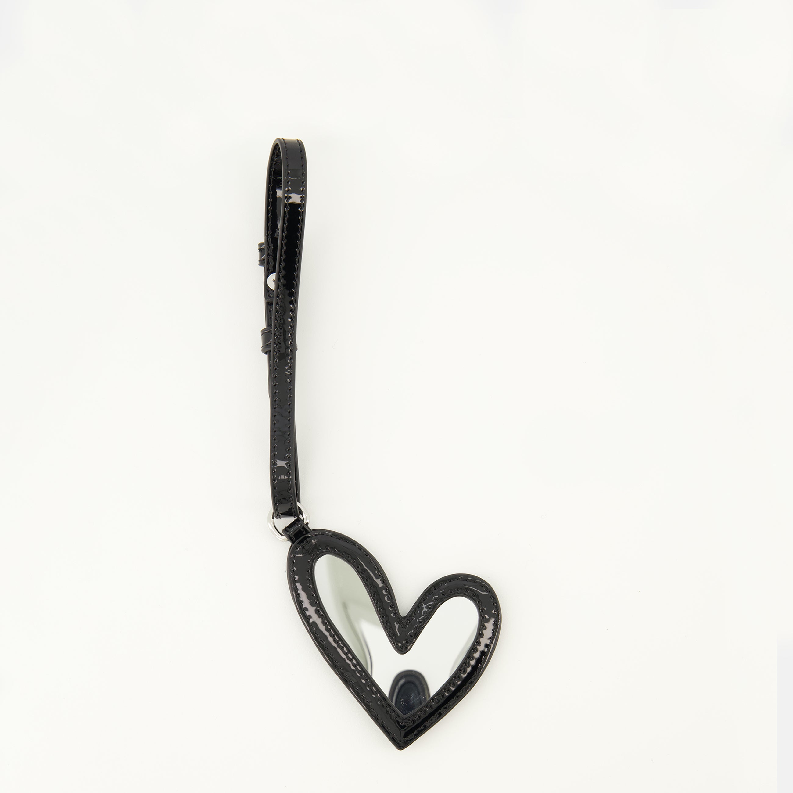 ディーゼルブランドの女性用プレイミラー黒のキーチェーンの画像 - 2026年春夏 - 正面ビュー