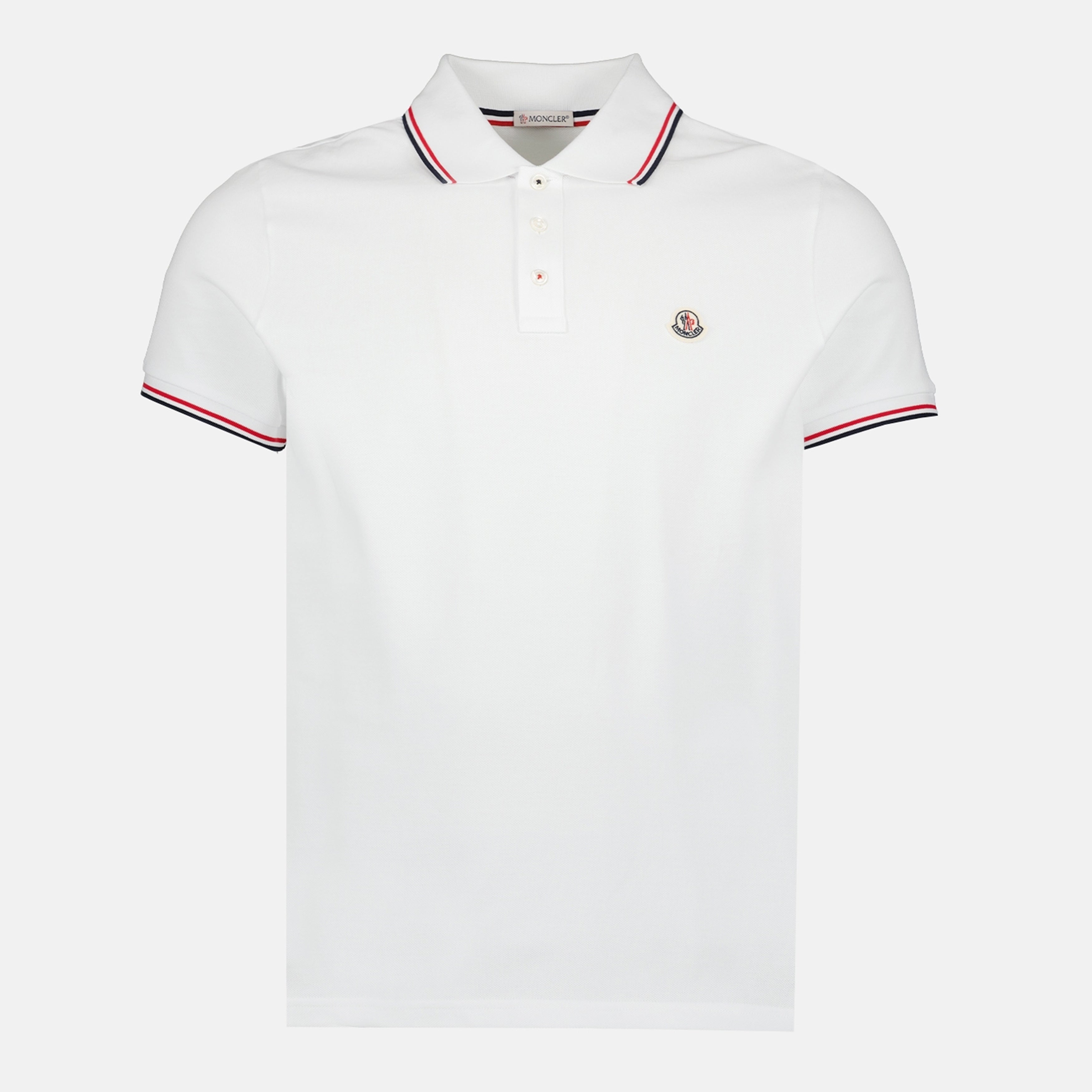 Polos Polo de Logo en Algodón Blanco Moncler Blanc Homme