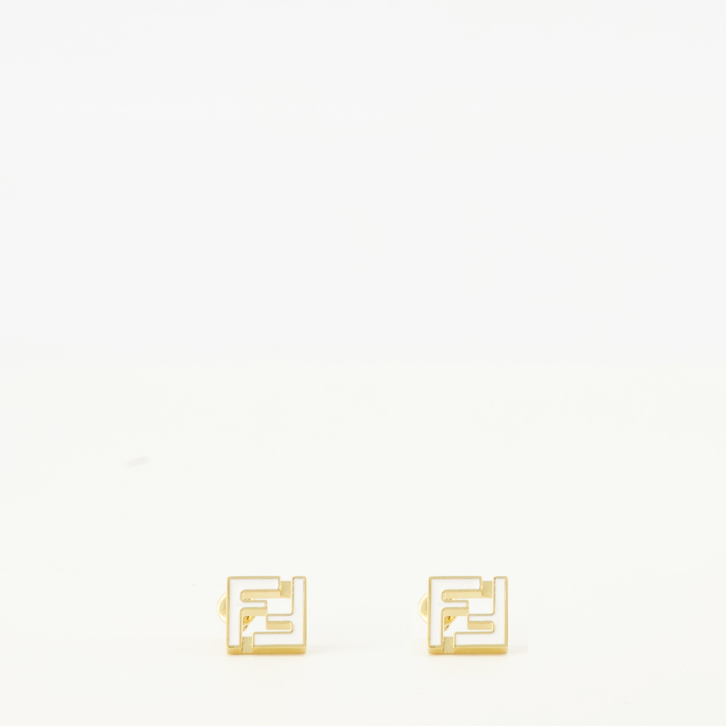 Image de l'article Boucles d'oreilles Forever doré et blanche de la marque Fendi pour Femme - Saison Printemps-Été 2026 - Vue de Face