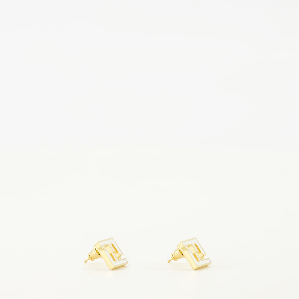 Imagem dos Brincos Forever dourados e brancos da marca Fendi para Mulheres - Temporada Primavera-Verão 2026 - Vista Detalhada 2