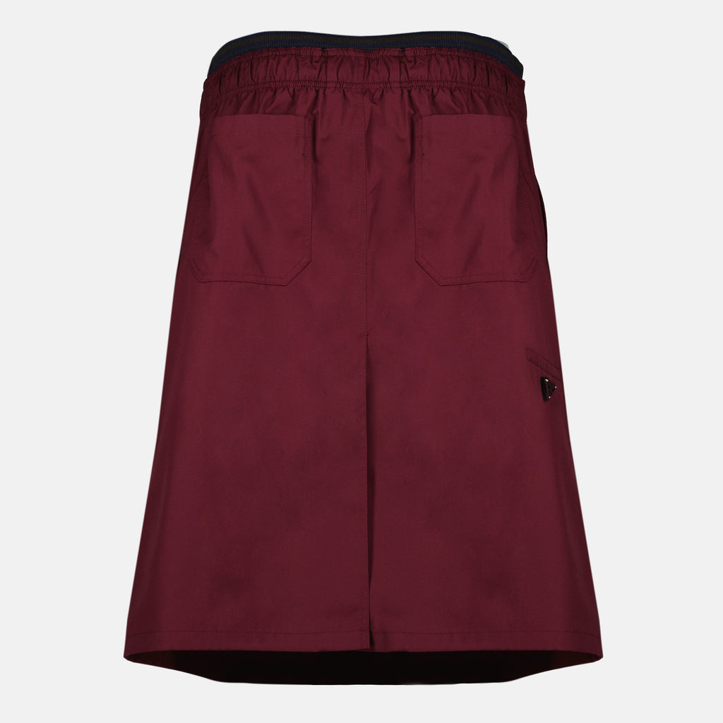 Jupes Falda Midi Burdeos en Popelín Prada Bordeaux Femme