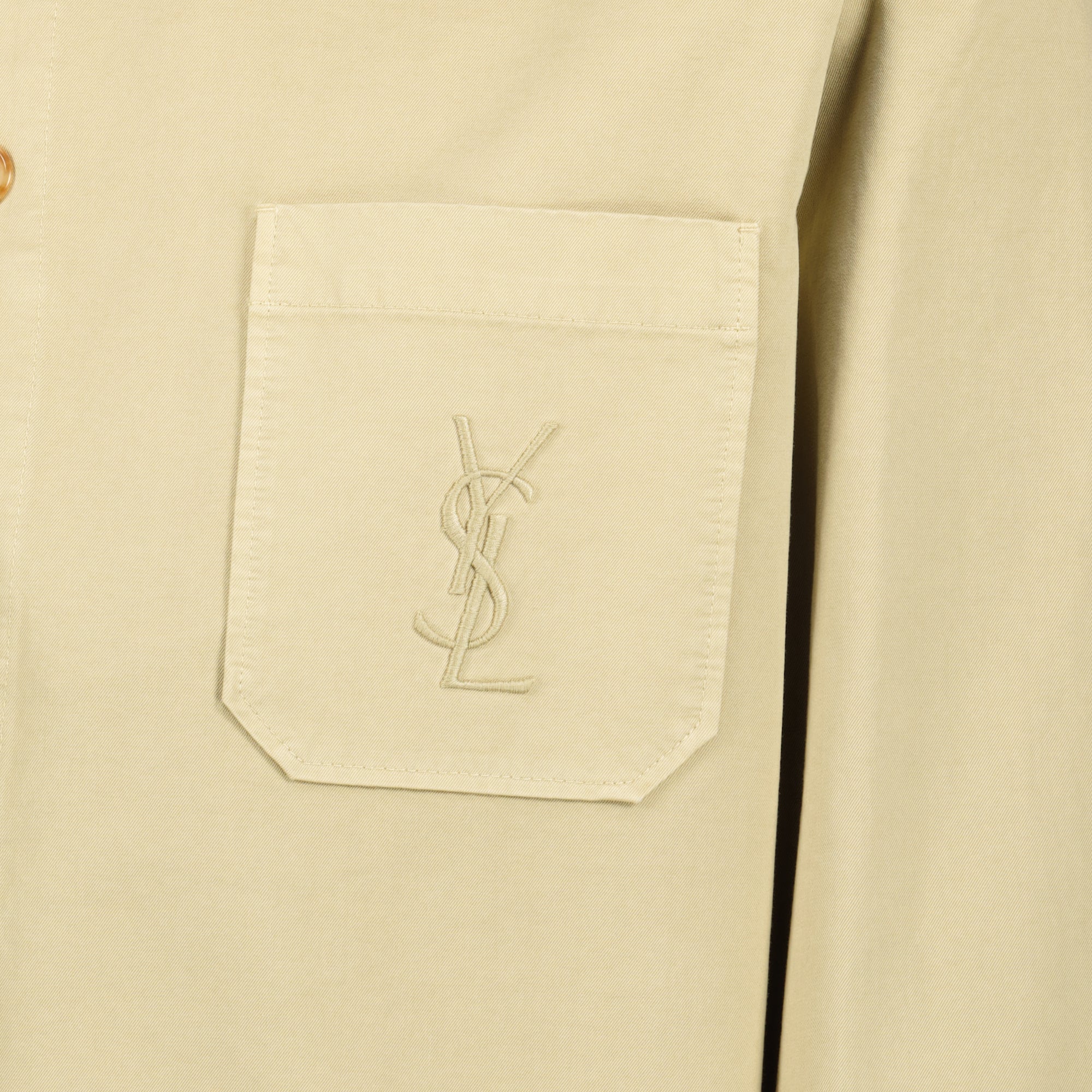 Image de l'article Surchemise en coton beige de la marque Saint Laurent pour Homme - Saison Printemps-Été 2026 - Vue détaillée_1