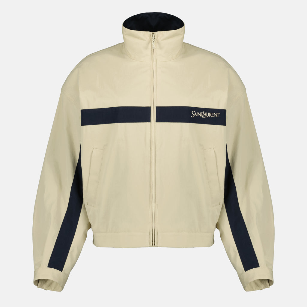 Imagem do casaco de algodão bege da marca Saint Laurent para Mulheres - Temporada Primavera-Verão 2026 - Vista Frontal