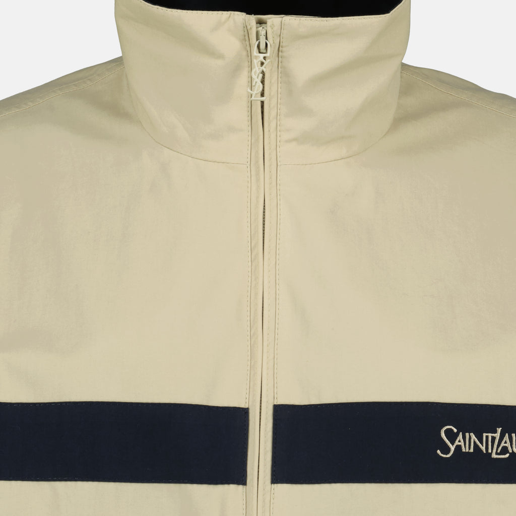 Imagem do casaco de algodão bege da marca Saint Laurent para Mulheres - Temporada Primavera-Verão 2026 - Vista Detalhada_2