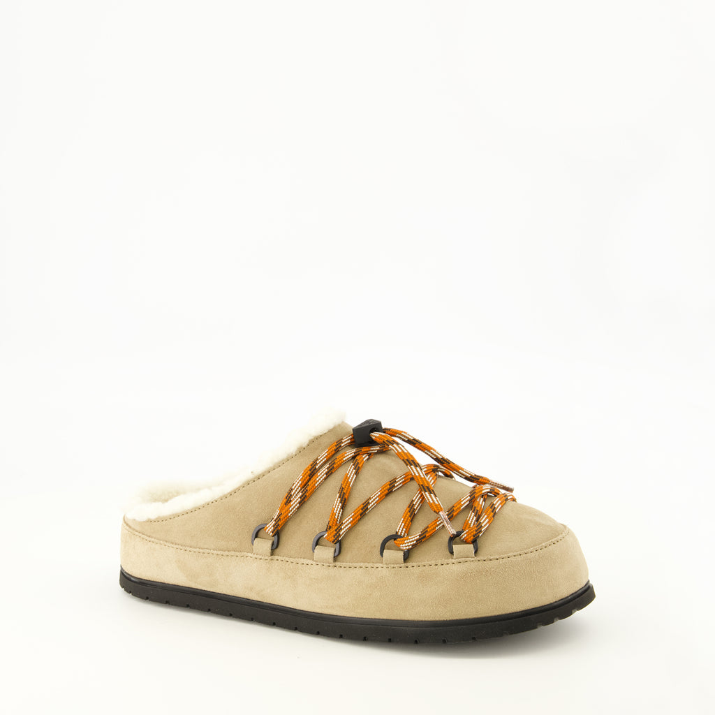 Chaussures ouvertes Mules de Pêlo Beijes Prada Beige Femme