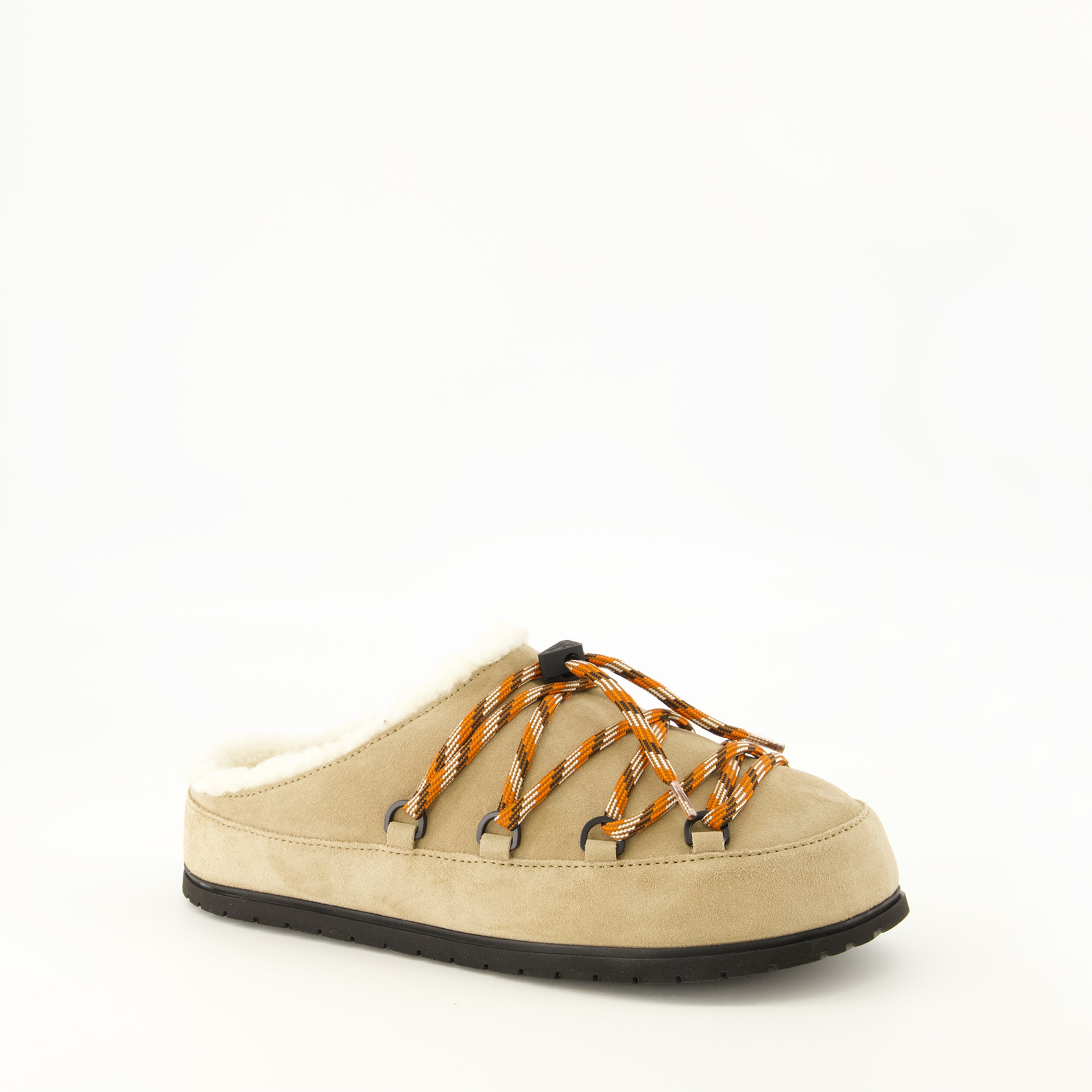 Chaussures ouvertes ベージュのファー ミュール Prada Beige Femme