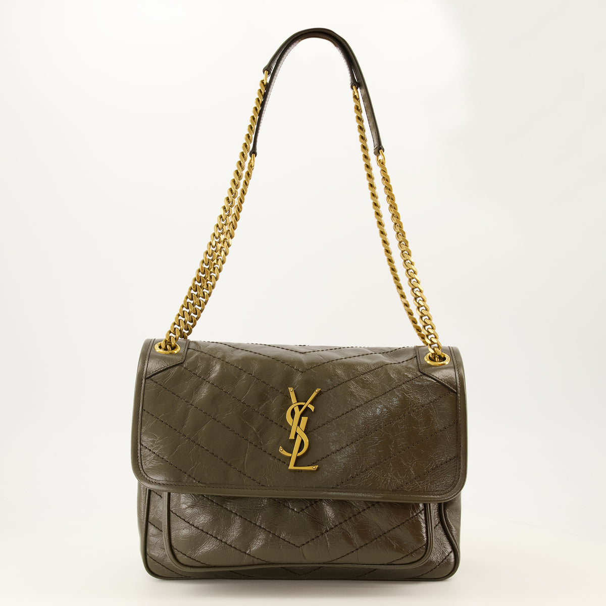 Sacs à main et épaule Medium Khaki Niki Bag Saint Laurent Kaki Femme