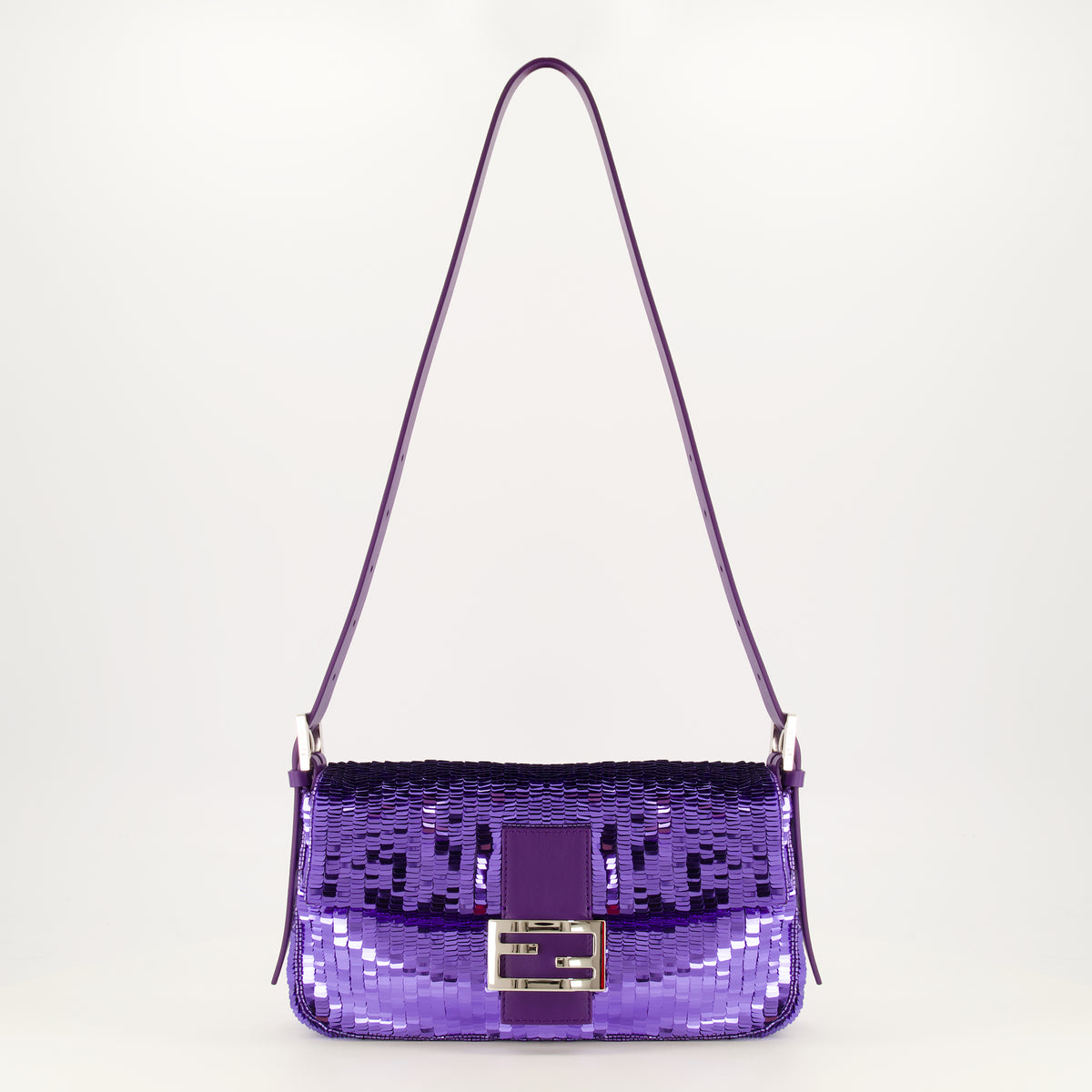 Sacs à main et épaule Purple Sequin Baguette Bag Fendi Violet Femme
