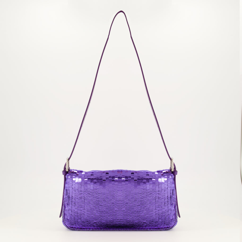 Sacs à main et épaule Purple Sequin Baguette Bag Fendi Violet Femme