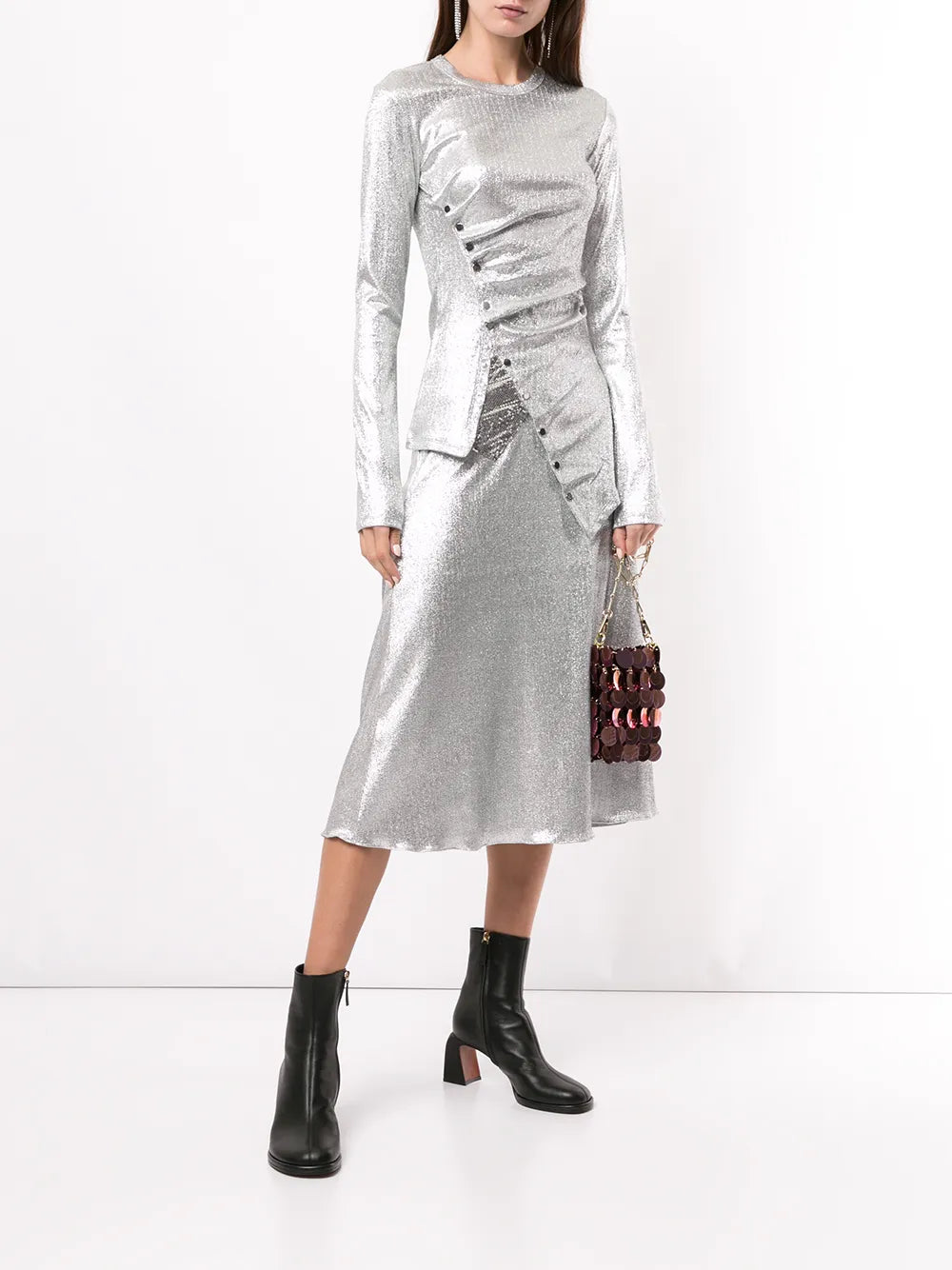 Tops Drapiertes Lurex-Top Rabanne Silber Femme