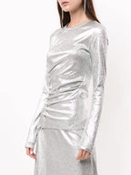 Tops Drapiertes Lurex-Top Rabanne Silber Femme