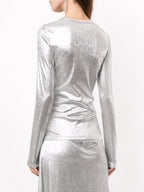 Tops Drapiertes Lurex-Top Rabanne Silber Femme