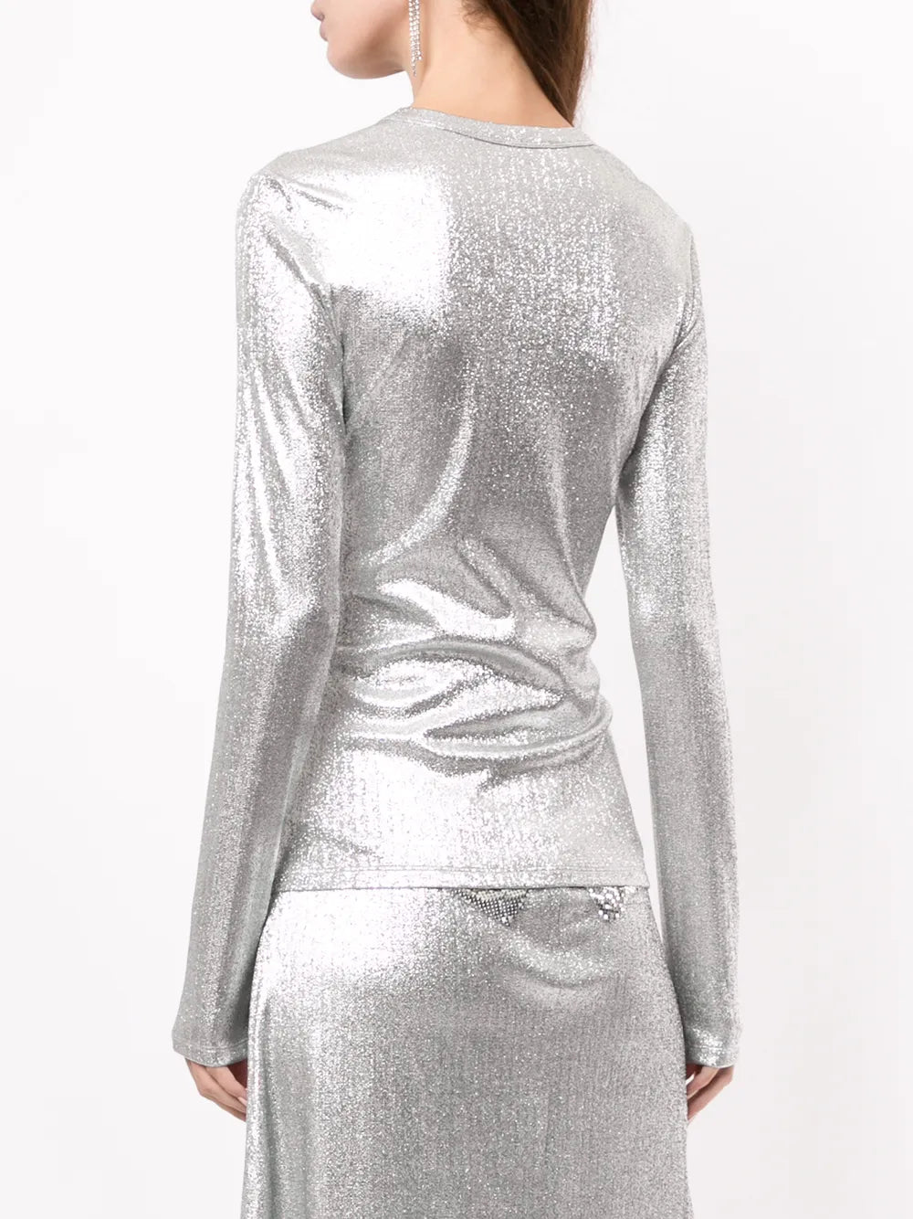 Tops Drapiertes Lurex-Top Rabanne Silber Femme